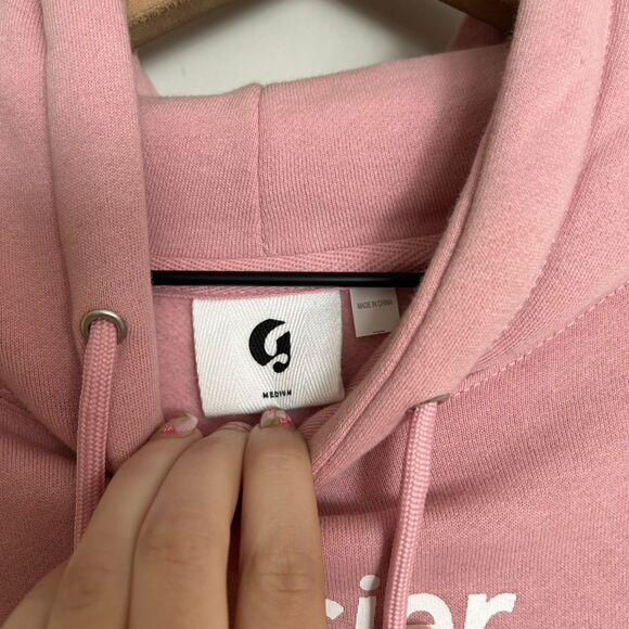 Glossier Original Pink Hoodie Sweatshirt New Size Medium - Picture 5 of 10